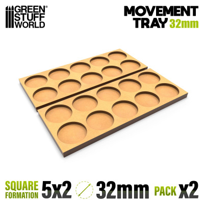 MDF Movement Trays 32mm 5x2 - Skirmish Lines